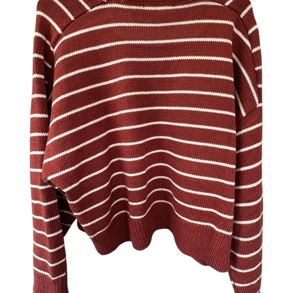 Tahari Rust and Cream Striped Sweater - Picture 2 of 6
